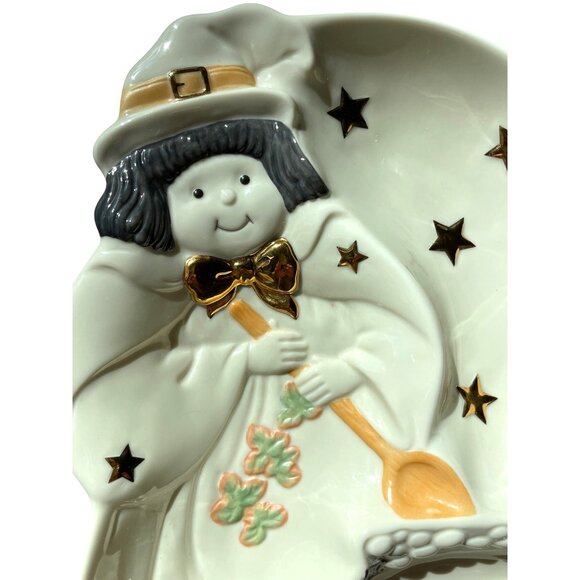Halloween Witch Lenox Divided Serving Tray Candy Dish Plate RETIRED Original Box - Picture 11 of 12